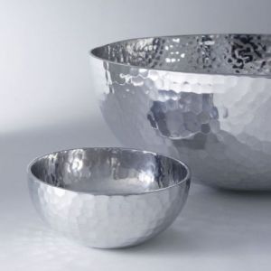 Gifts for men - Hammered Aluminum Large Bowl Silver.jpg